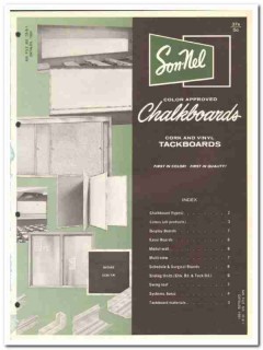 Son-Nel Products Company 1964 Vintage Catalog Asbestos Chalkboards