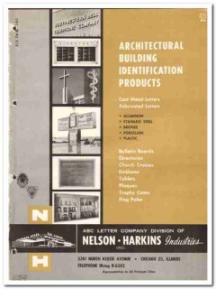 Nelson-Harkins Industries Inc 1964 Vintage Catalog Cast Metal Letters Nelson-Harkins Industries Inc 1964 Vintage Catalog Cast Metal Letters