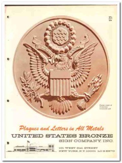 United States Bronze Sign Company 1964 Vintage Catalog Letters Plaques United States Bronze Sign Company 1964 Vintage Catalog Letters Plaques