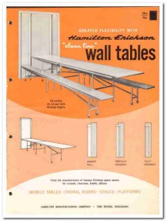 Hamilton Mfg Company 1964 Vintage Catalog Erickson Wall Tables Benches
