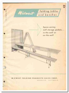 Midwest Folding Furniture Products Corp 1964 Vintage Catalog Tables