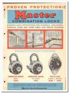 Master Lock Company 1964 Vintage Catalog Combination Padlock Proven Master Lock Company 1964 Vintage Catalog Combination Padlock Proven
