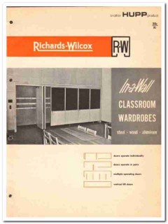 Hupp Corp 1964 Vintage Catalog Classroom Wardrobes Richards-Wilcox