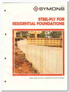 Symons Corp 1982 Vintage Catalog Concrete Residential Foundations
