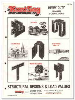 United Steel Products Company 1982 Vintage Catalog Connectors Kant Sag