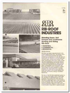 Rib-Roof Industries Inc 1982 Vintage Catalog Roofing Standing Seam