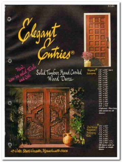 Elegant Entries Inc 1982 Vintage Catalog Door Solid Timber Hand Carved Elegant Entries Inc 1982 Vintage Catalog Door Solid Timber Hand Carved