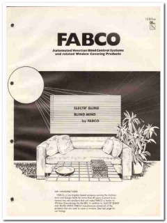 Fabco Inc 1982 Vintage Catalog Window Venetian Blind Control Automated
