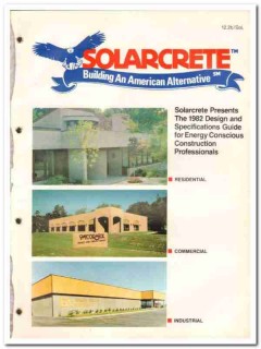 Solarcrete Corp 1982 Vintage Catalog Concrete Building System