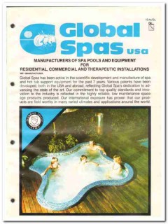 Global Spas Company 1982 Vintage Catalog Pools Residential Commercial