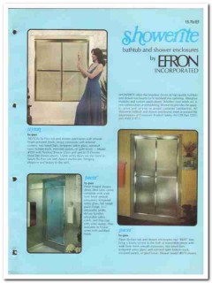 Efron Inc 1982 Vintage Catalog Showerite Bathtub Shower Enclosures