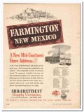 Mid-Continent Supply Company 1950 Vintage Ad Farmington NM New Store