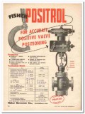 Fisher Governor Company 1950 Vintage Ad Oil Valve Positrol Positive