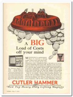 cutler-hammer inc 1931 big load automatic magnet controller vintage ad cutler-hammer inc 1931 big load automatic magnet controller vintage ad