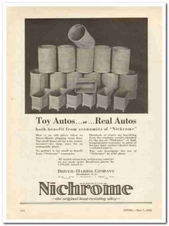 driver-harris company 1931 nichrome toy real autos steel vintage ad