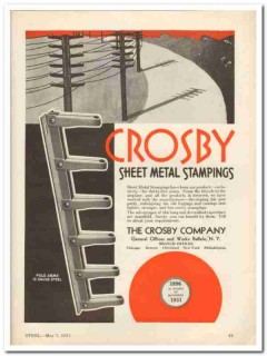 crosby company 1931 sheet metal stampings electric pole arm vintage ad