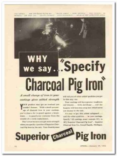 superior charcoal iron company 1931 castings strength metal vintage ad