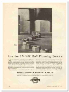 russell burdsall ward bolt nut company 1931 empire service vintage ad