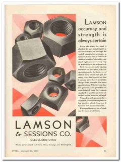 lamson sessions company 1931 accuracy strength nuts bolts vintage ad lamson sessions company 1931 accuracy strength nuts bolts vintage ad