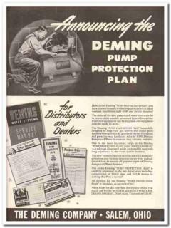 deming company 1942 pump protection plan world war 2 wwii vintage ad