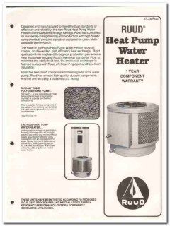 Ruud Mfg Company 1982 Vintage Catalog Heat Pump Water Heater Exchanger Ruud Mfg Company 1982 Vintage Catalog Heat Pump Water Heater Exchanger