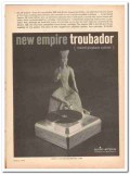 dyna-empire inc 1961 troubador 208 record playback system vintage ad