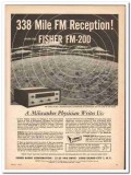 fisher radio corp 1961 reception fm-200 stereophonic tuner vintage ad