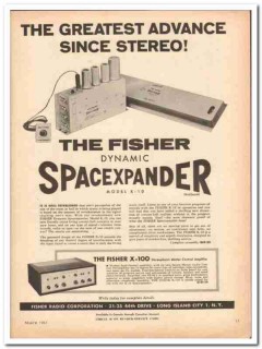 fisher radio corp 1961 k-10 dynamic spacexpander stereo vintage ad fisher radio corp 1961 k-10 dynamic spacexpander stereo vintage ad