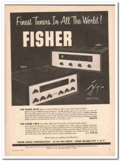 fisher radio corp 1961 finest tuners 202r 100-r fm stereo vintage ad fisher radio corp 1961 finest tuners 202r 100-r fm stereo vintage ad