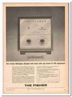 fisher radio corp 1961 unbiased mpx-100 multiplex adapter vintage ad fisher radio corp 1961 unbiased mpx-100 multiplex adapter vintage ad