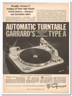garrard sales corp 1961 outsells type-a automatic turntable vintage ad garrard sales corp 1961 outsells type-a automatic turntable vintage ad