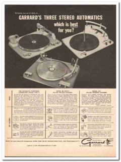 garrard sales corp 1961 three stereo automatic turntables vintage ad garrard sales corp 1961 three stereo automatic turntables vintage ad