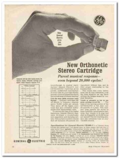 general electric company 1961 orthonetic stereo cartridge vintage ad general electric company 1961 orthonetic stereo cartridge vintage ad