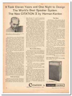 harman-kardon inc 1961 stewart hageman citation x speakers vintage ad harman-kardon inc 1961 stewart hageman citation x speakers vintage ad