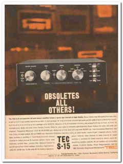 transis-tronics inc 1961 tec s-15 transistor amplifier vintage ad transis-tronics inc 1961 tec s-15 transistor amplifier vintage ad