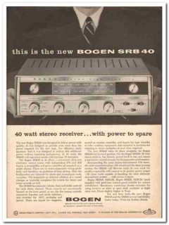 siegler corp 1960 bogen-presto srb40 40watt stereo receiver vintage ad siegler corp 1960 bogen-presto srb40 40watt stereo receiver vintage ad