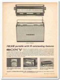 sony corp america 1962 features tfm-95 fm am portable radio vintage ad