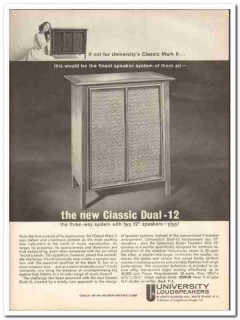 ling-temco-vought 1963 university classic dual-12 speaker vintage ad ling-temco-vought 1963 university classic dual-12 speaker vintage ad