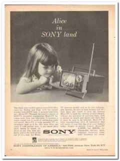 sony corp america 1963 alice micro-tv 5-303w television vintage ad sony corp america 1963 alice micro-tv 5-303w television vintage ad