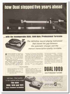 united audio 1964 dual-1009 turntable record player stereo vintage ad