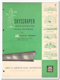 Jones Laughlin Steel Corp 1954 Vintage Catalog Beams Skyscraper Junior Jones Laughlin Steel Corp 1954 Vintage Catalog Beams Skyscraper Junior