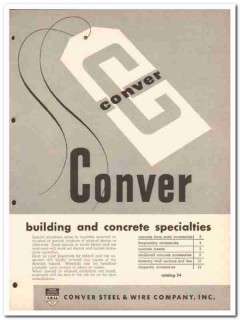 Conver Steel Wire Company 1954 Vintage Catalog Concrete Specialties