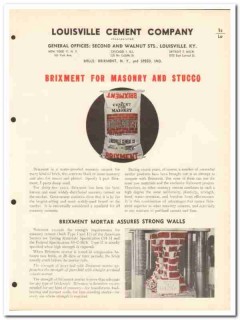 Louisville Cement Company 1954 Vintage Catalog Brixment Masonry Stucco