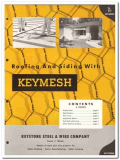Keystone Steel Wire Company 1954 Vintage Catalog Roofing Keymesh