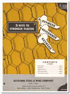 Keystone Steel Wire Company 1954 Vintage Catalog Walls Keymesh Plaster