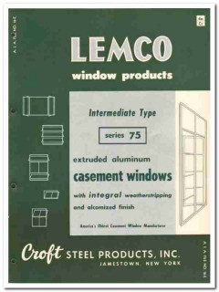 Croft Steel Products Inc 1954 Vintage Catalog Windows Casements Lemco Croft Steel Products Inc 1954 Vintage Catalog Windows Casements Lemco