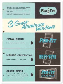 Per-Fit Products Corp 1954 Vintage Catalog Windows Aluminum Best-Vent Per-Fit Products Corp 1954 Vintage Catalog Windows Aluminum Best-Vent