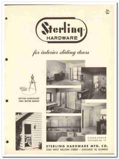Sterling Hardware Mfg Company 1954 Vintage Catalog Sliding Door
