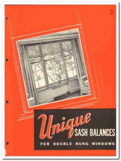 Unique Balance Company 1954 Vintage Catalog Window Sash Double Hung