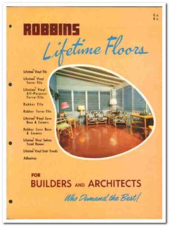 Robbins Floor Products Inc 1954 Vintage Catalog Tiles Lifetime Vinyl